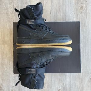 Nike SF Air Force 1- size 10M US. Black/ Black/gum